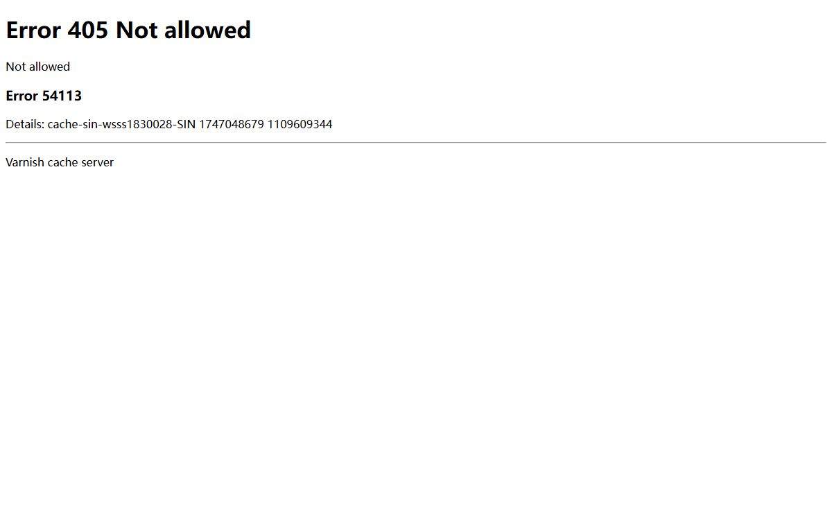 405 Not allowed