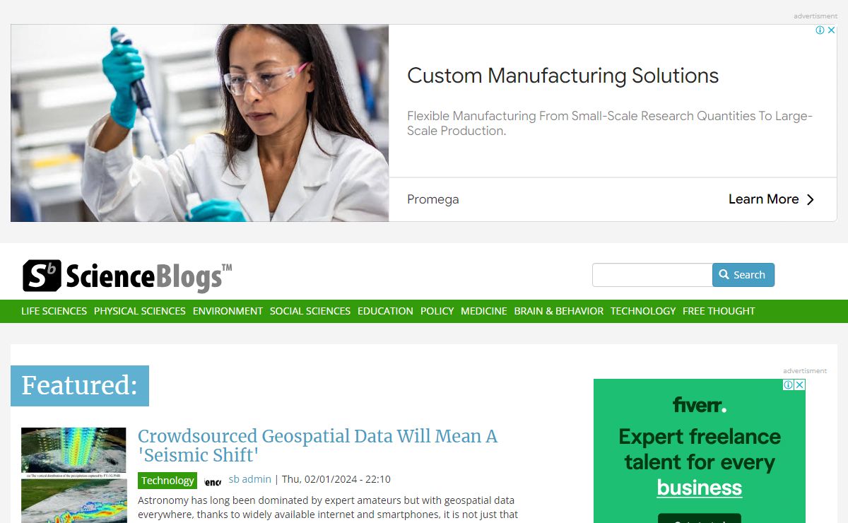 ScienceBlogs - Where the world discusses science.