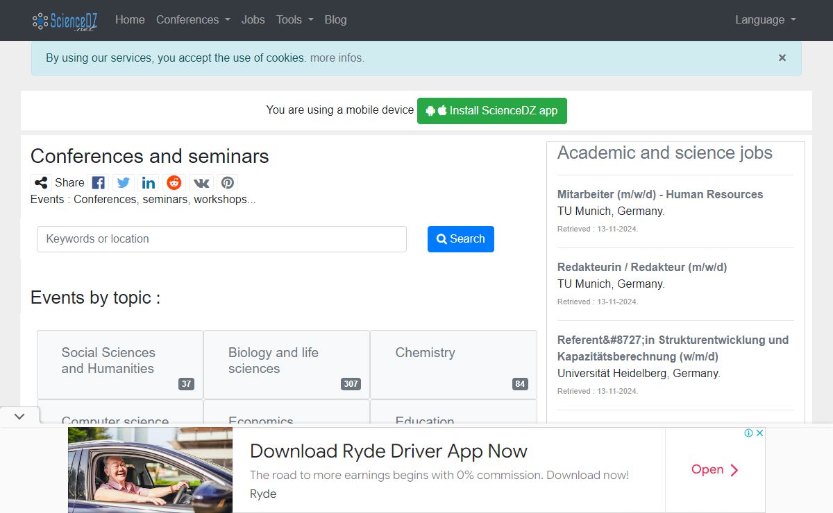 Conferences, seminars and workshops worldwide - ScienceDZ.net