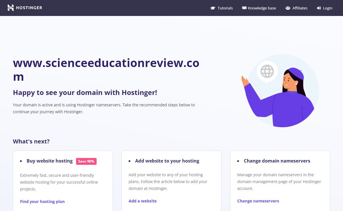 Parked Domain name on Hostinger DNS system