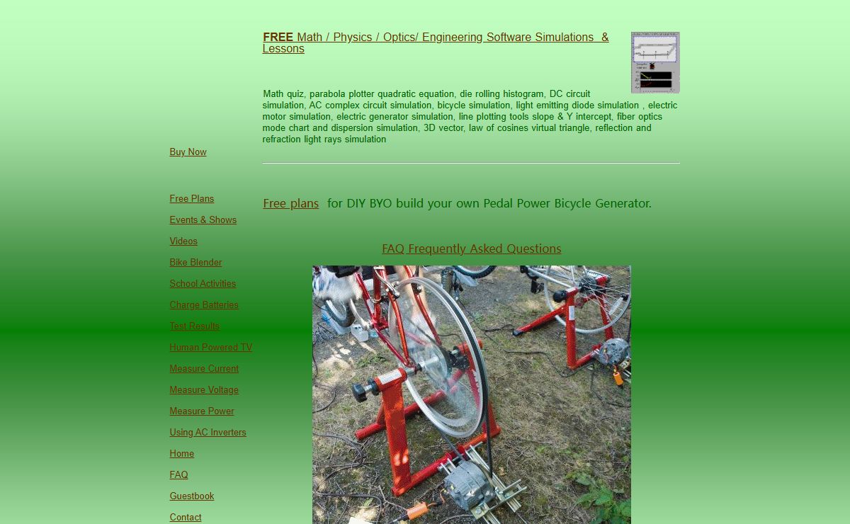 Free Math Physics Engineering lessons Simulations Freeware Shareware