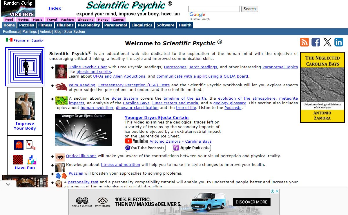 ScientificPsychic.com - Physical Fitness, Puzzles, Personality Test, Educational Software