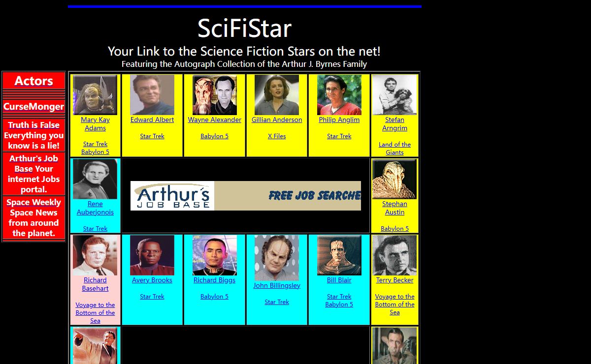SciFiStar -- Your link to the stars on the net!