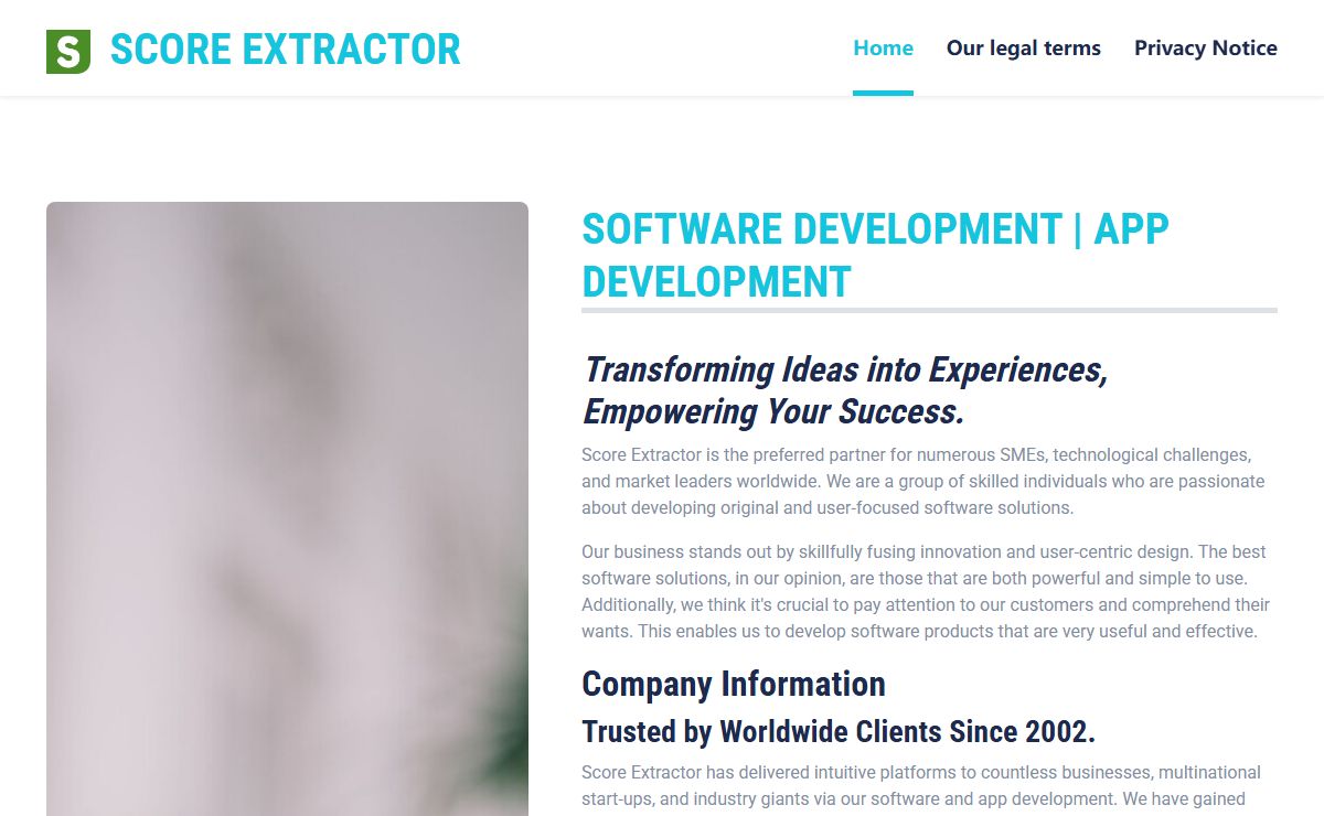 Software Development | App Development - Score Extractor