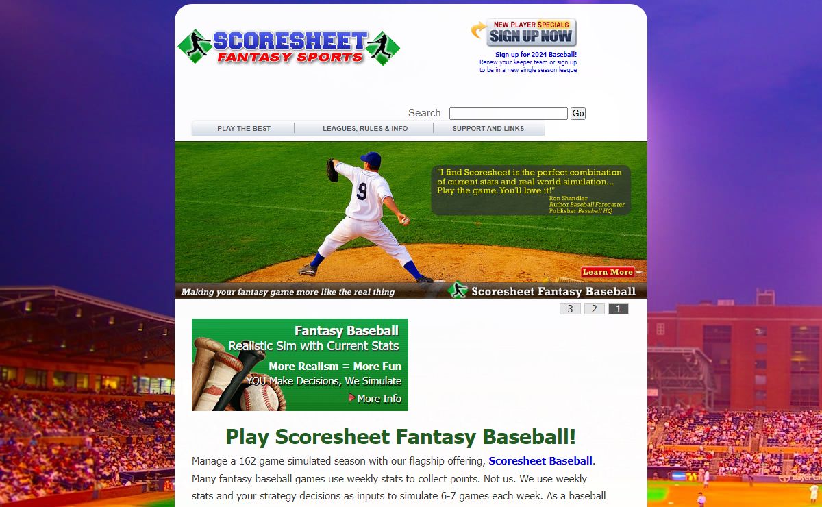 Scoresheet Fantasy Baseball