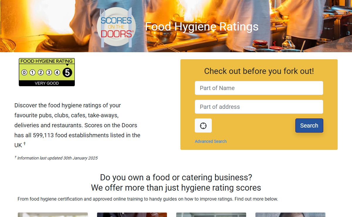 Scores on the Doors - Official Food Hygiene Ratings