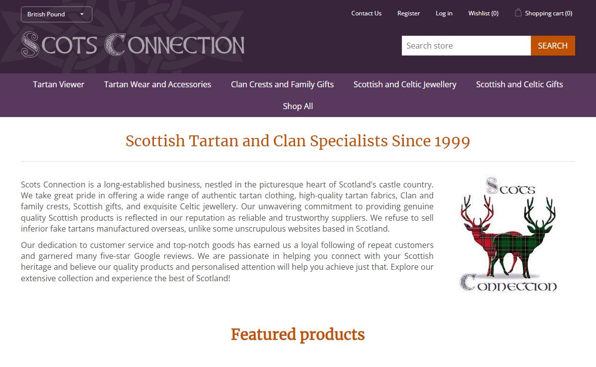 Scottish Tartan and Clan Specialists | Scots Connection