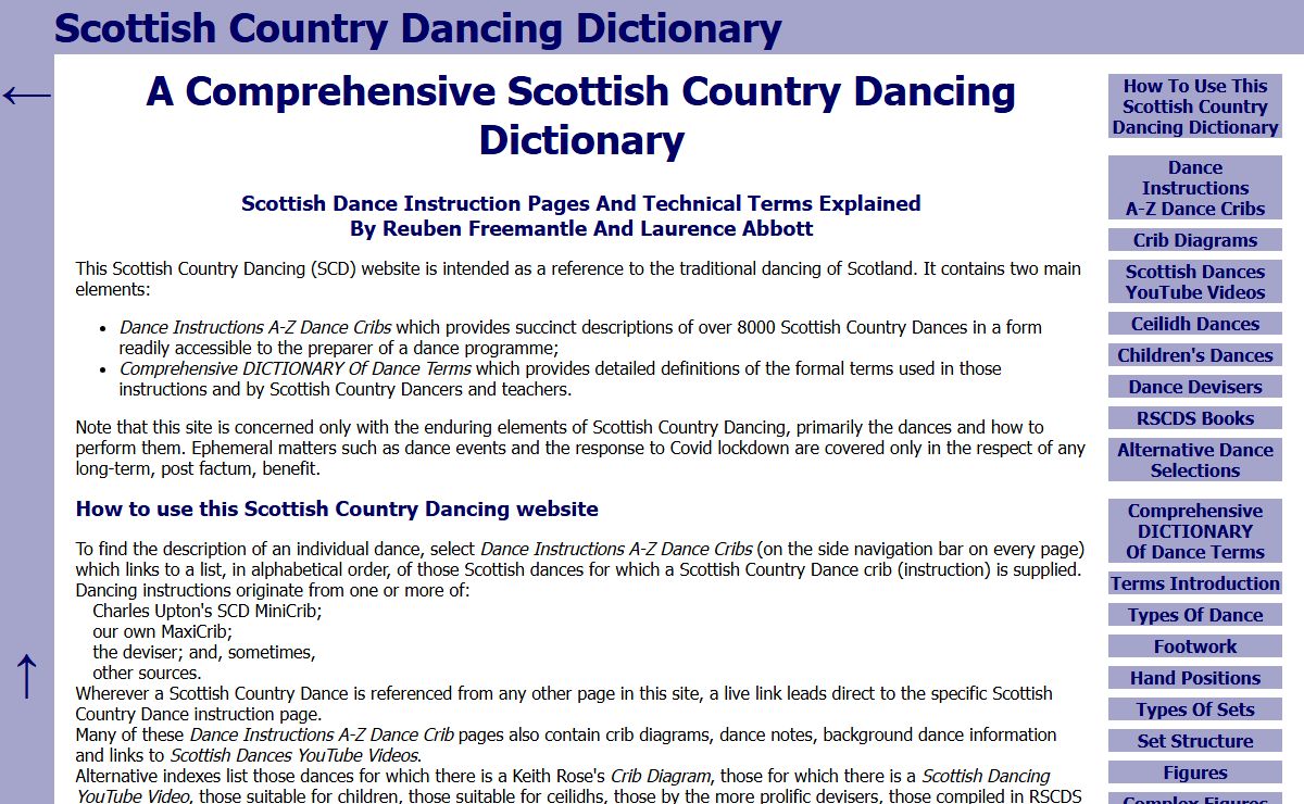 Scottish Country Dancing Dictionary: Cribs, Videos, Terms...
