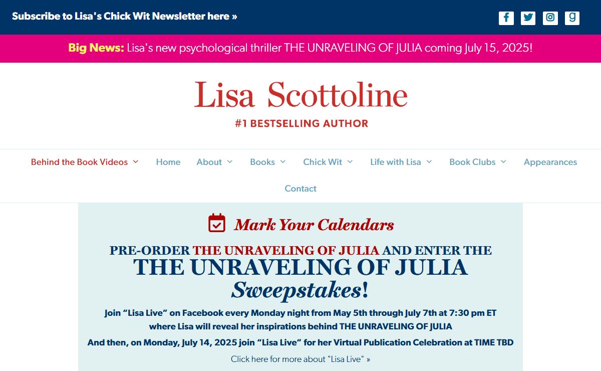 Lisa Scottoline – #1 Bestselling Author