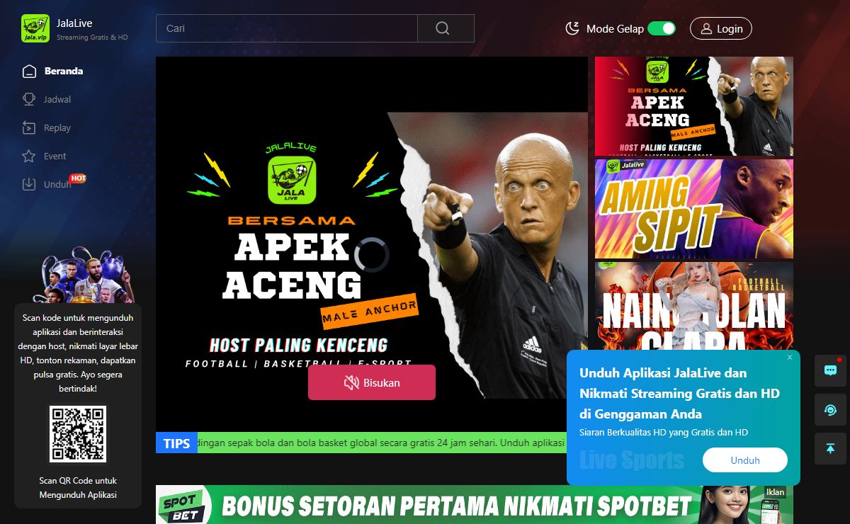 JalaLive-Pertandingan global, HD gratis, siaran langsung sepak bola, dan NBA basket dapat ditonton secara gratis secara online.