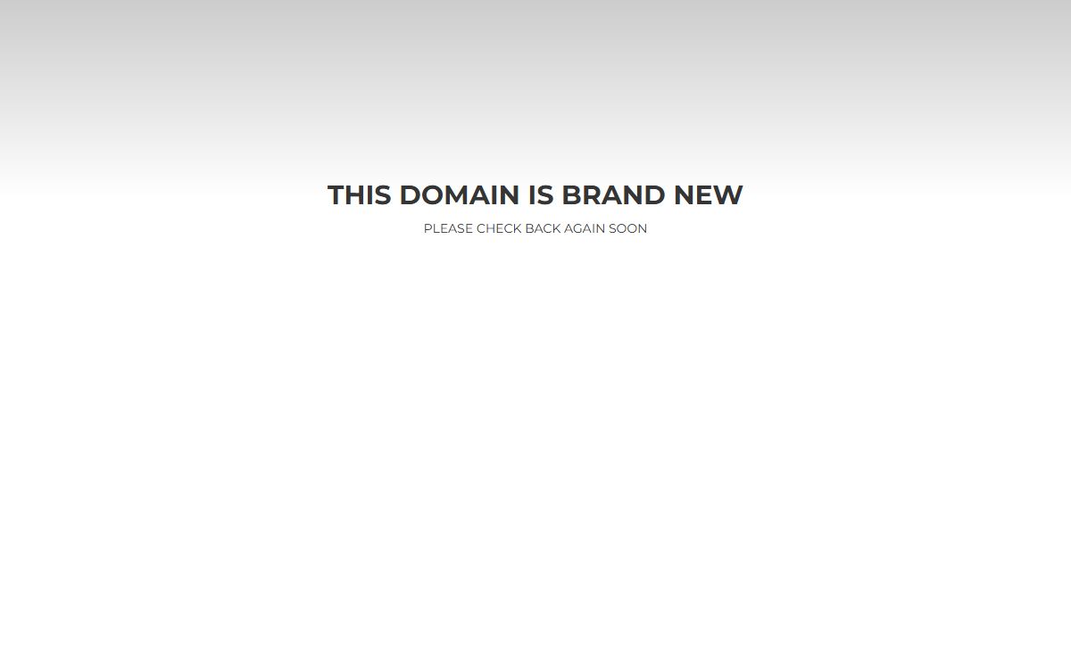 This domain is brand new