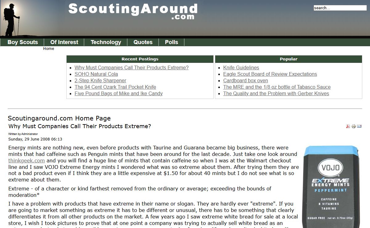 Scoutingaround.com Home Page