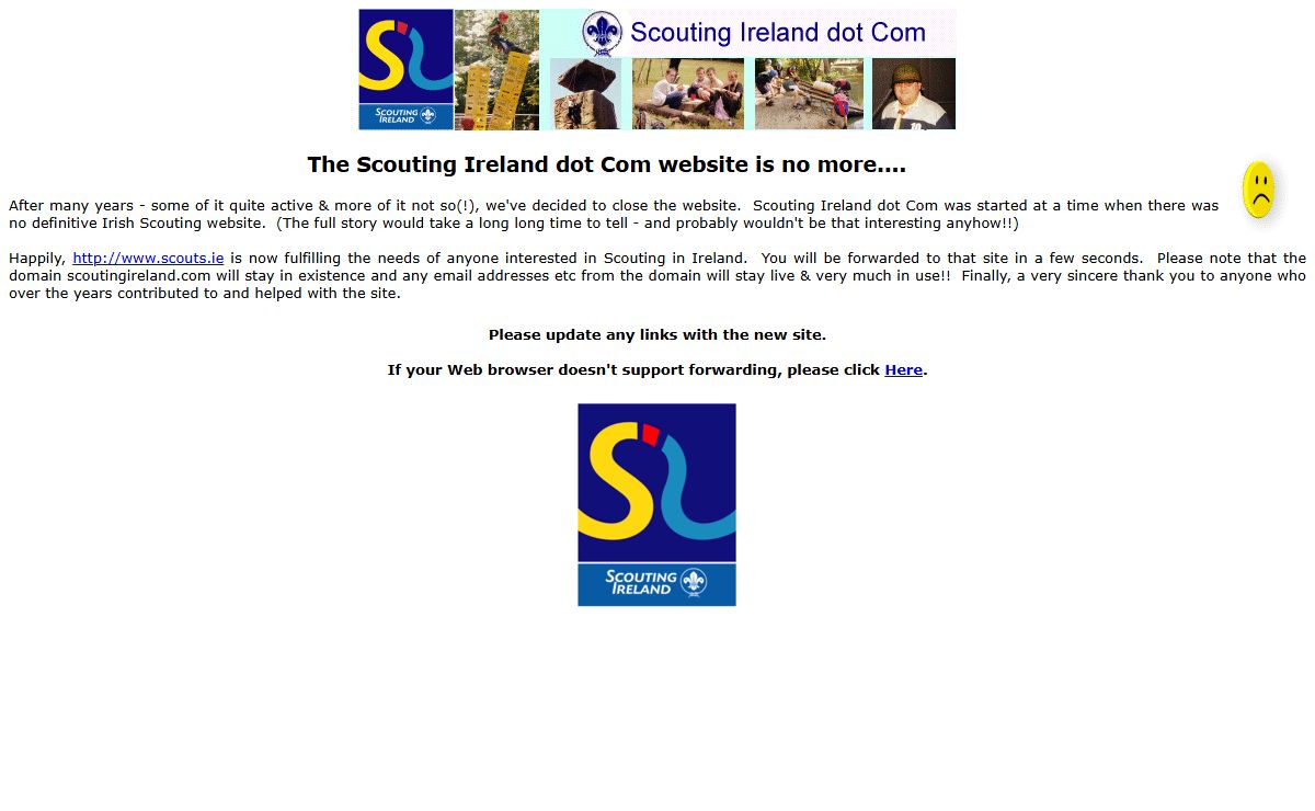 Scouting Ireland dot Com is no more...