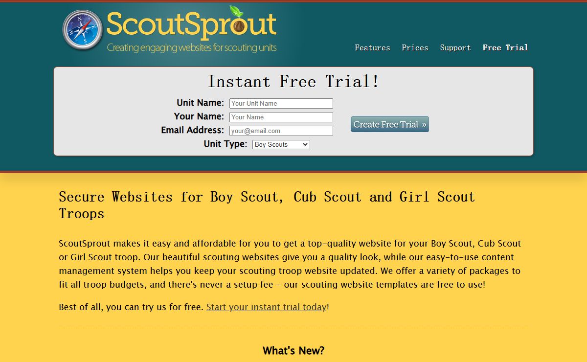 Secure Websites for Boy Scout, Cub Scout and Girl Scout Troops - Free Templates, Design, Hosting