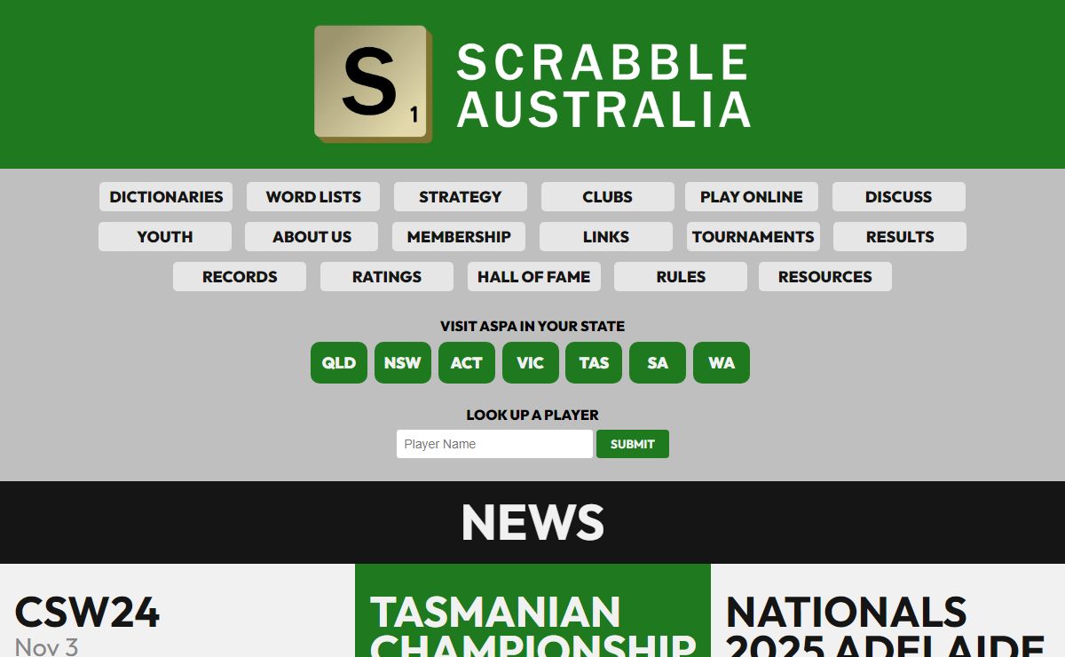 Scrabble Australia - Resources for Players