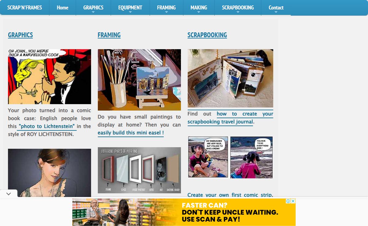 Index page for Scrapnframes.com : graphics, framing and scrapbooking