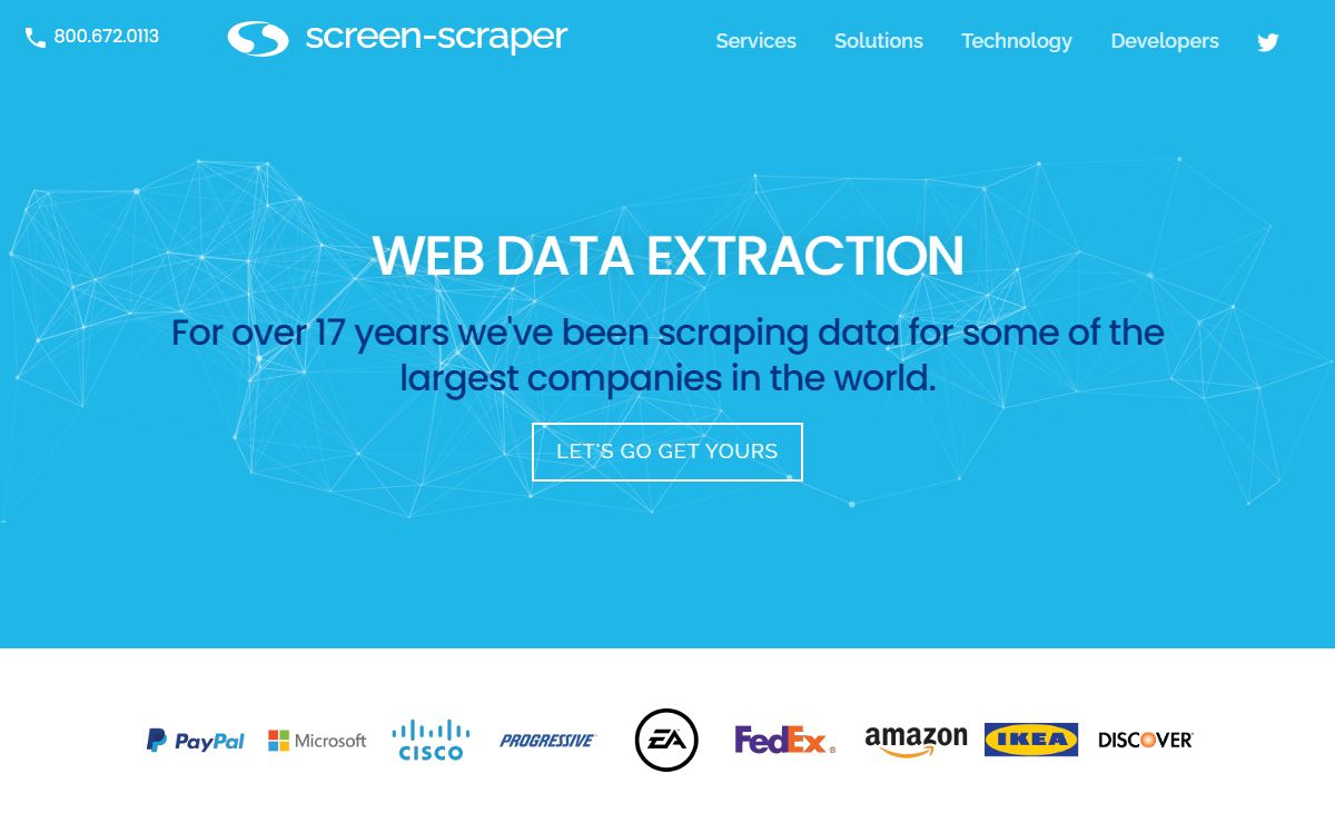 screen-scraper: Data extraction software and services