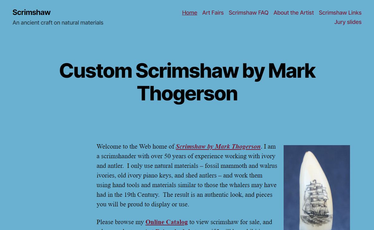 Scrimshaw – An ancient craft on natural materials