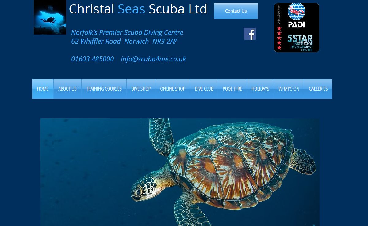 PADI Scuba Diving Norfolk Christal Seas Scuba