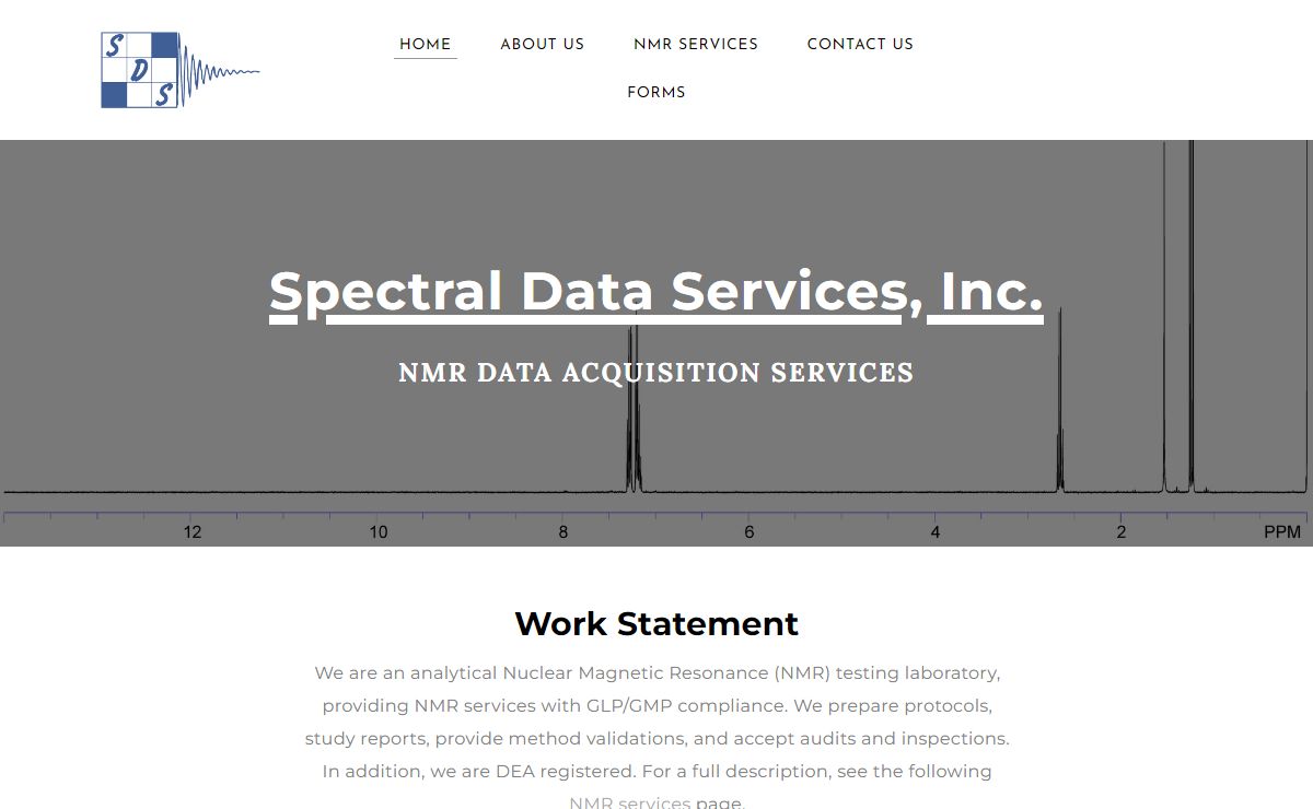 Spectral Data Services, Inc. | GMP / GLP NMR (Nuclear Magnetic Resonance) Contract Testing Lab