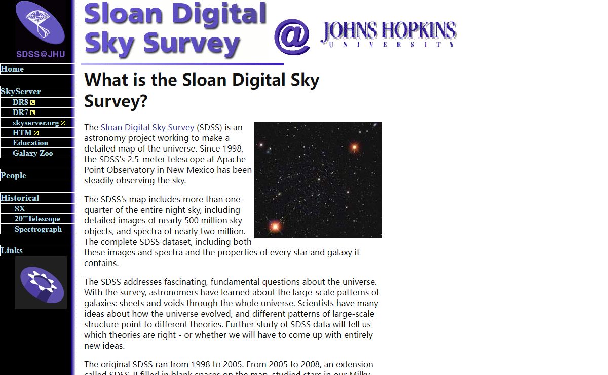 SDSS @ Johns Hopkins University