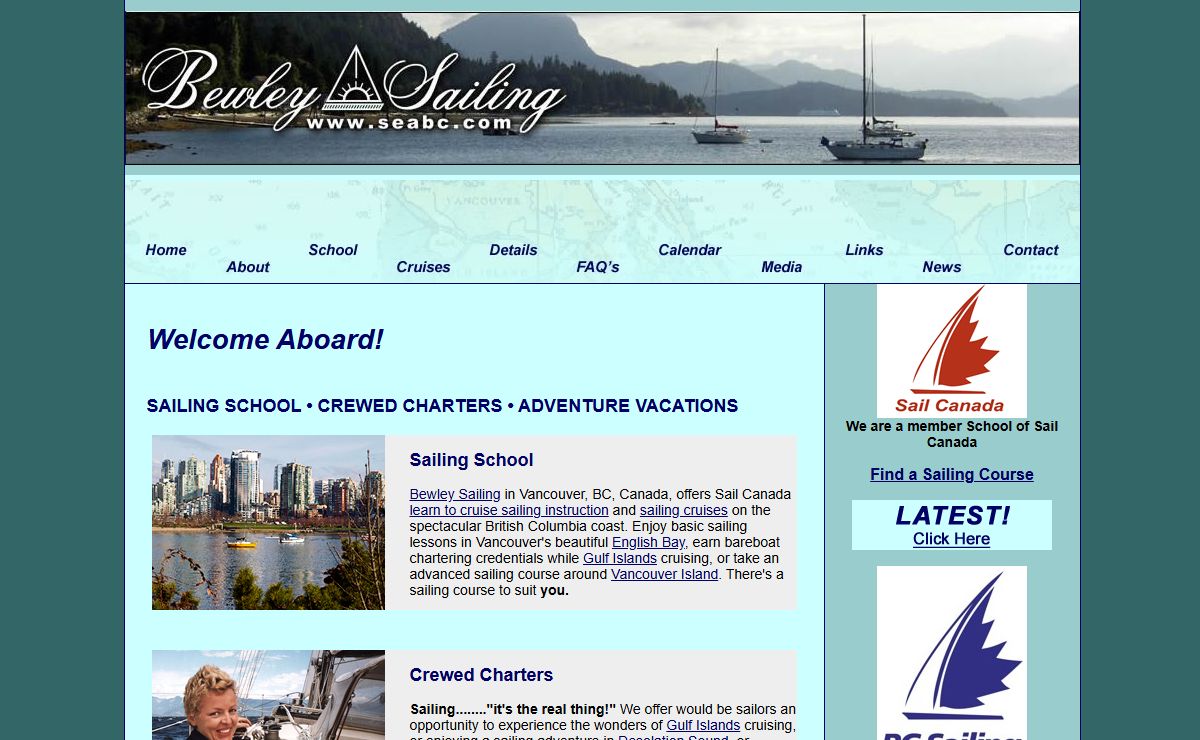 Bewley Sailing School, Vancouver BC Sailing Charters, Courses & Adventure Vacations