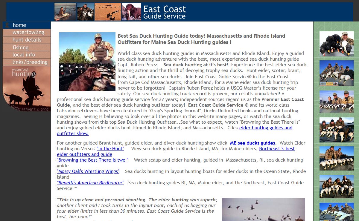 Sea Duck Hunting Guides, Hunt Maine Sea Ducks with the best guide - Massachusetts Sea Duck Hunting Guide Service - Rhode Islands Ocean State Best Duck Hunting Outfitters