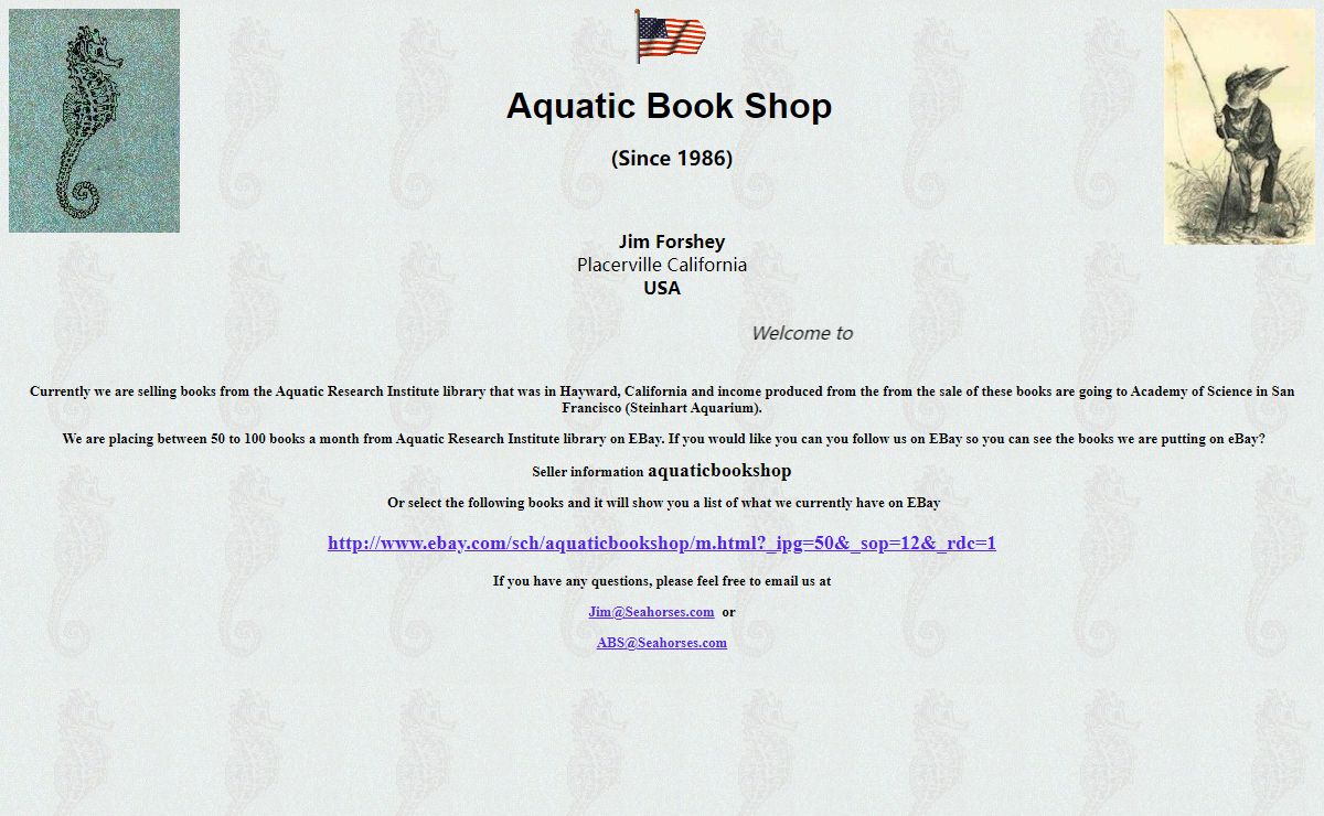 Index Aquatic Book Shop www.seahorses.com Jim Forshey ABS@Seahorses.com Aquarium Books