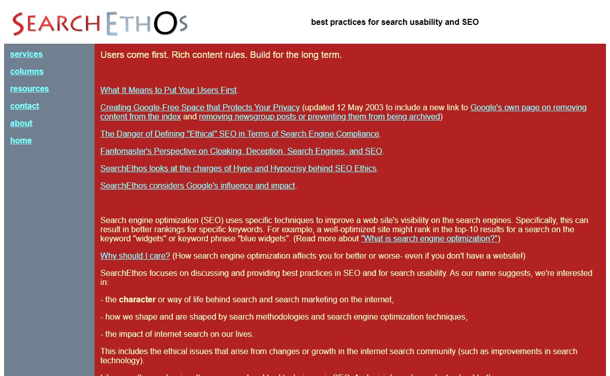 SearchEthos : rethinking search on the internet & SEO practices
