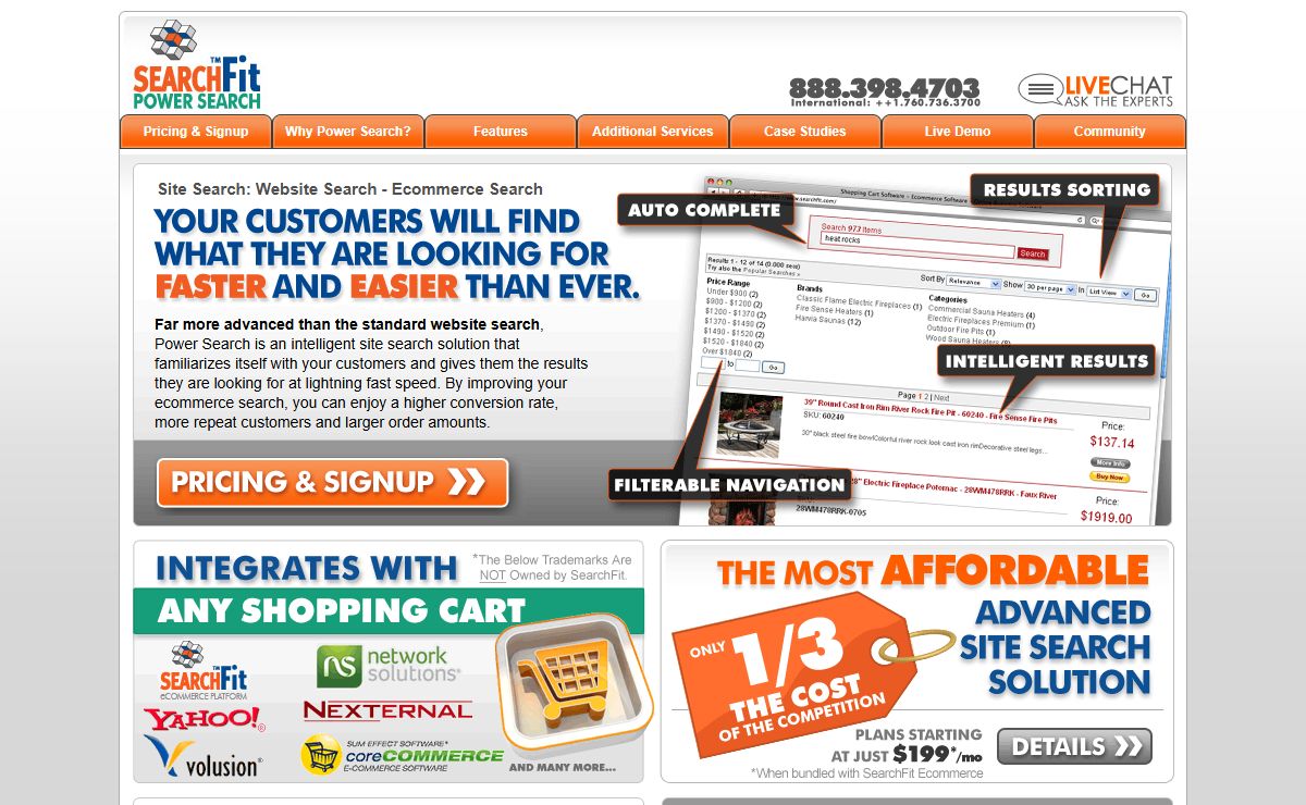 Shopping Cart Site Search Software for all Ecommerce Shopping Cart Systems