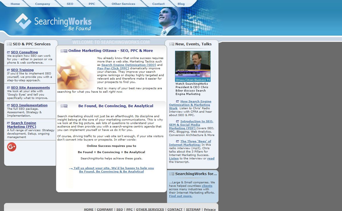 Online Marketing Ottawa - SEO Search Engine Optimization, Pay-per-Click, Analytics | SearchingWorks