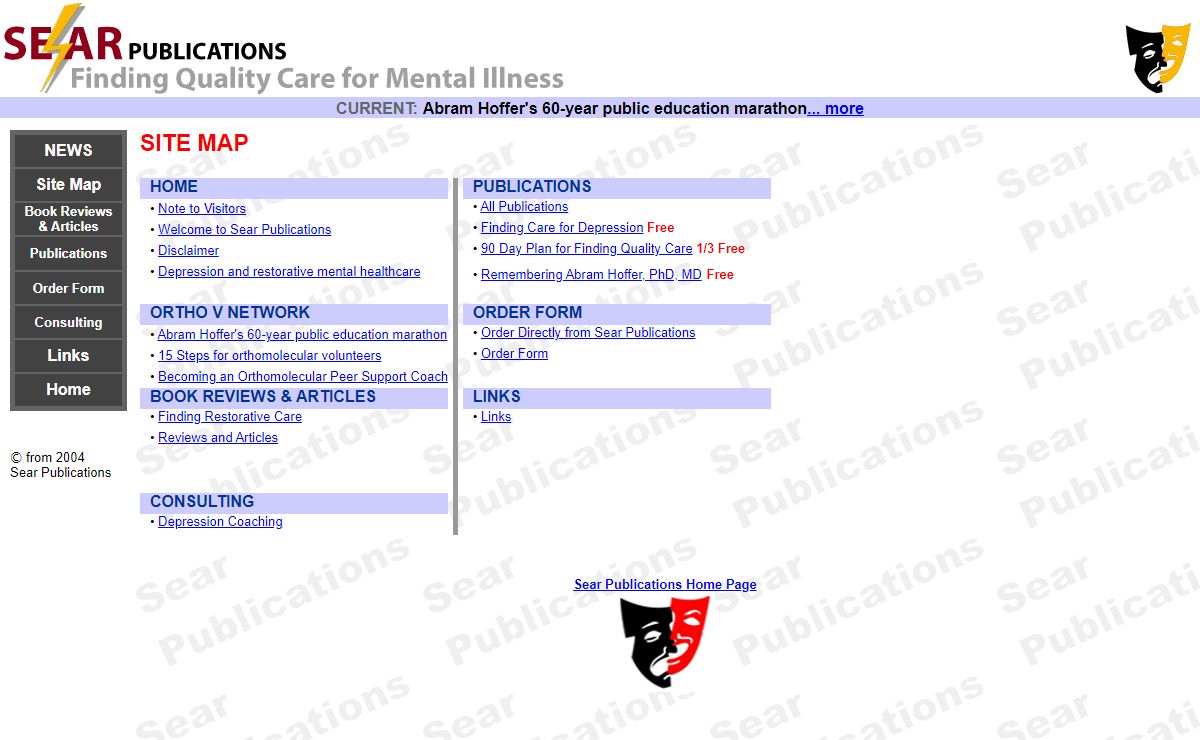 SEAR PUBLICATIONS - Books, information, and links about finding care for mental illness