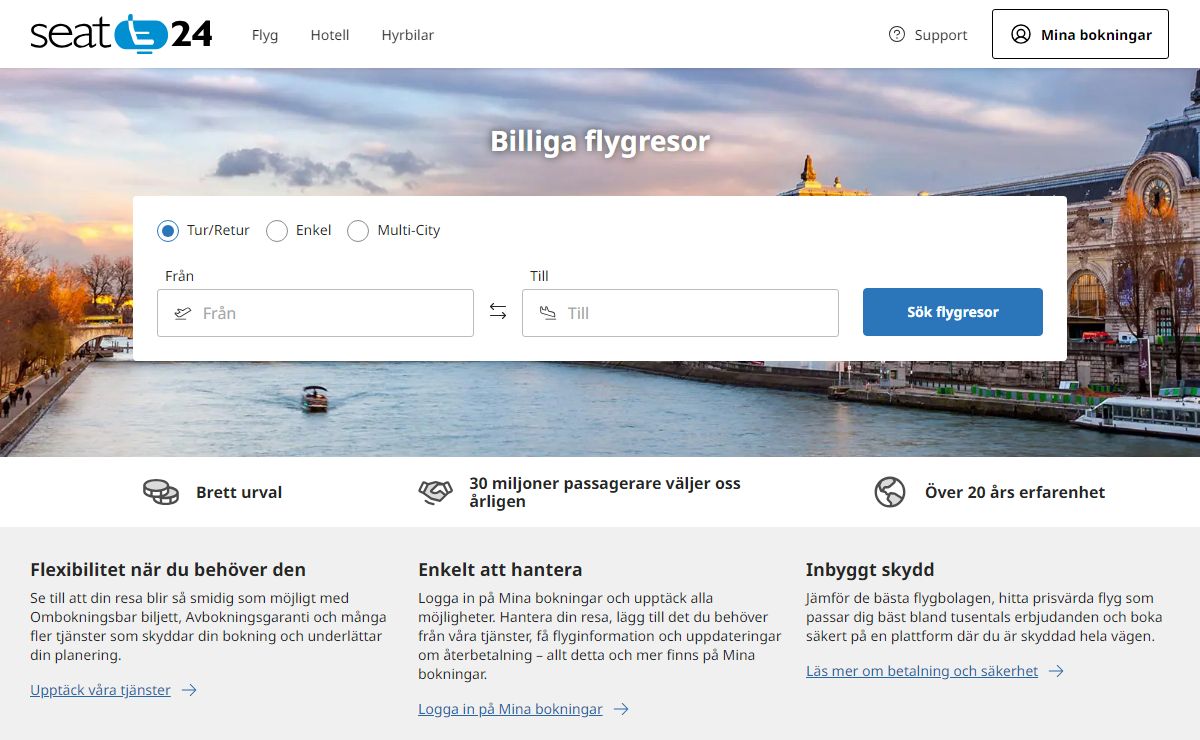 Flygresor - Boka billiga resor snabbt och enkelt på Seat24