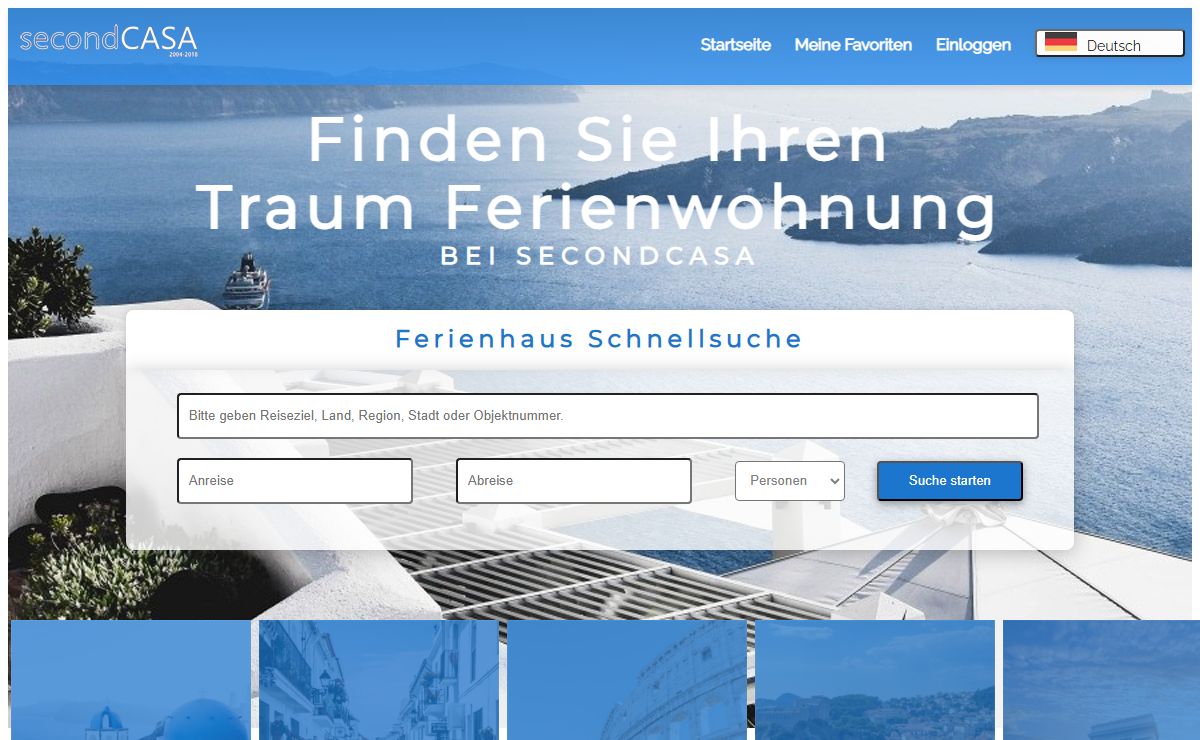 Private Ferienwohnungen und Ferienhäuser - SecondCASA