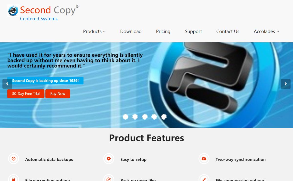 Automatic backup software - secure data with Second Copy