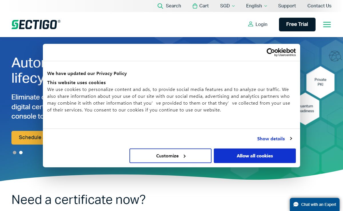 Certificate Management Solutions & SSL Certificates | Sectigo® Official