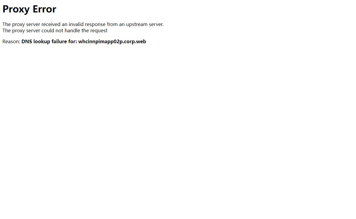 502 Proxy Error