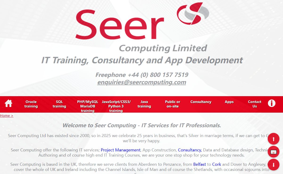 UK/Ireland IT Consultancy|Training|Development|Management|Seer Computing