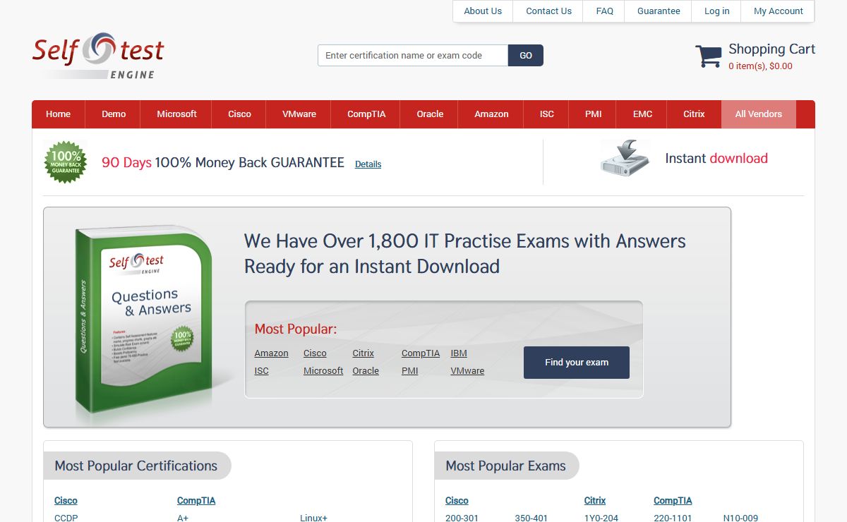 Practice Test Software, Practice Exams Simulators by SelfTest Engine