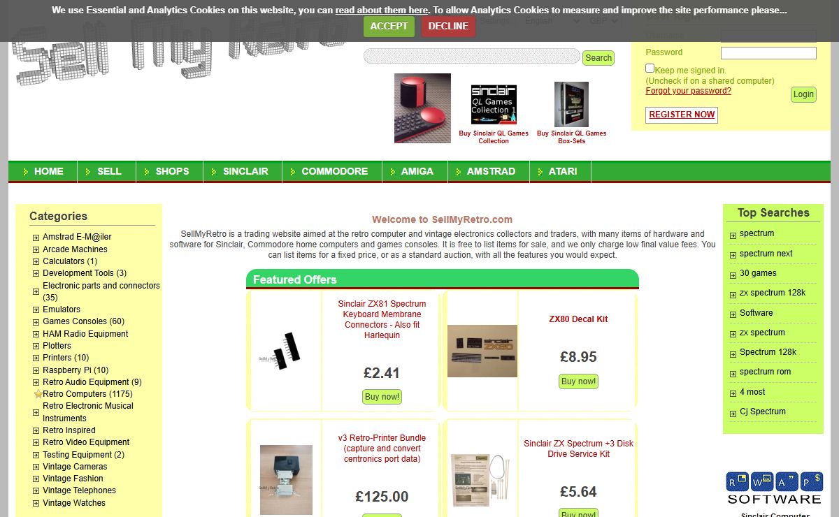 Buy & Sell Retro Electronics Home Computers Arcade & Video Games Consoles