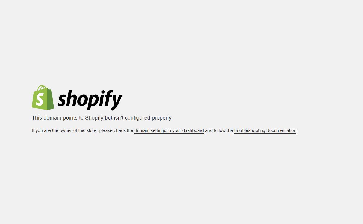 Domain misconfigured