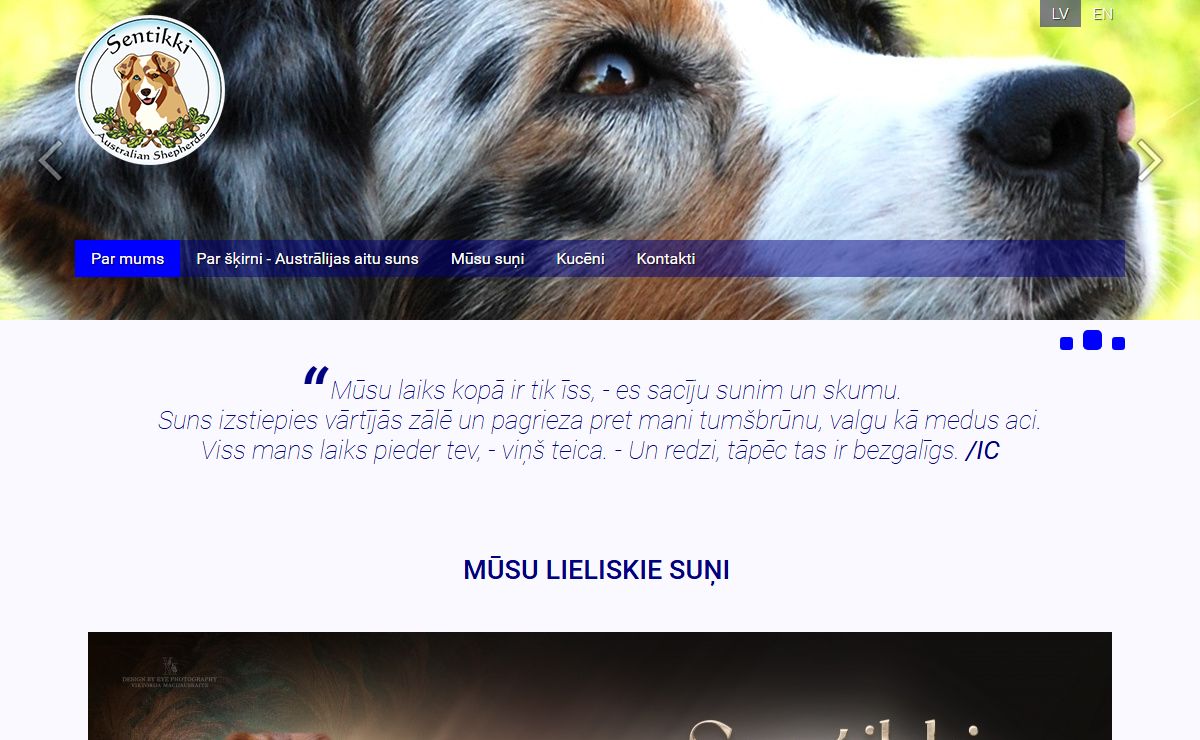 Mūsu laiks kopā ir tik īss, - es sacīju sunim un skumu. Suns izstiepies vārtījās zālē un pagrieza pret mani tumšbrūnu, valgu kā medus aci. Viss mans laiks pieder tev, - viņš teica. - Un redzi, tāpēc tas ir bezgalīgs. /IC
