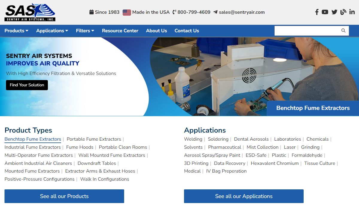 Air Filtration Systems | Fume Hoods | Sentry Air Systems