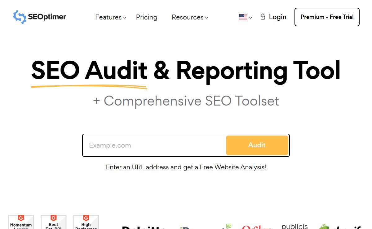Analyze Websites With Free SEO Audit & Reporting Tool - SEOptimer