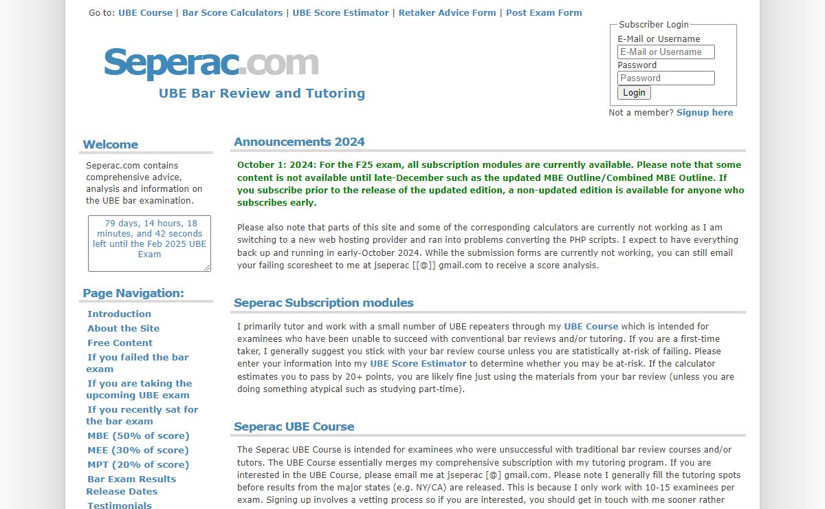 Seperac.com - UBE Bar Review and Tutoring