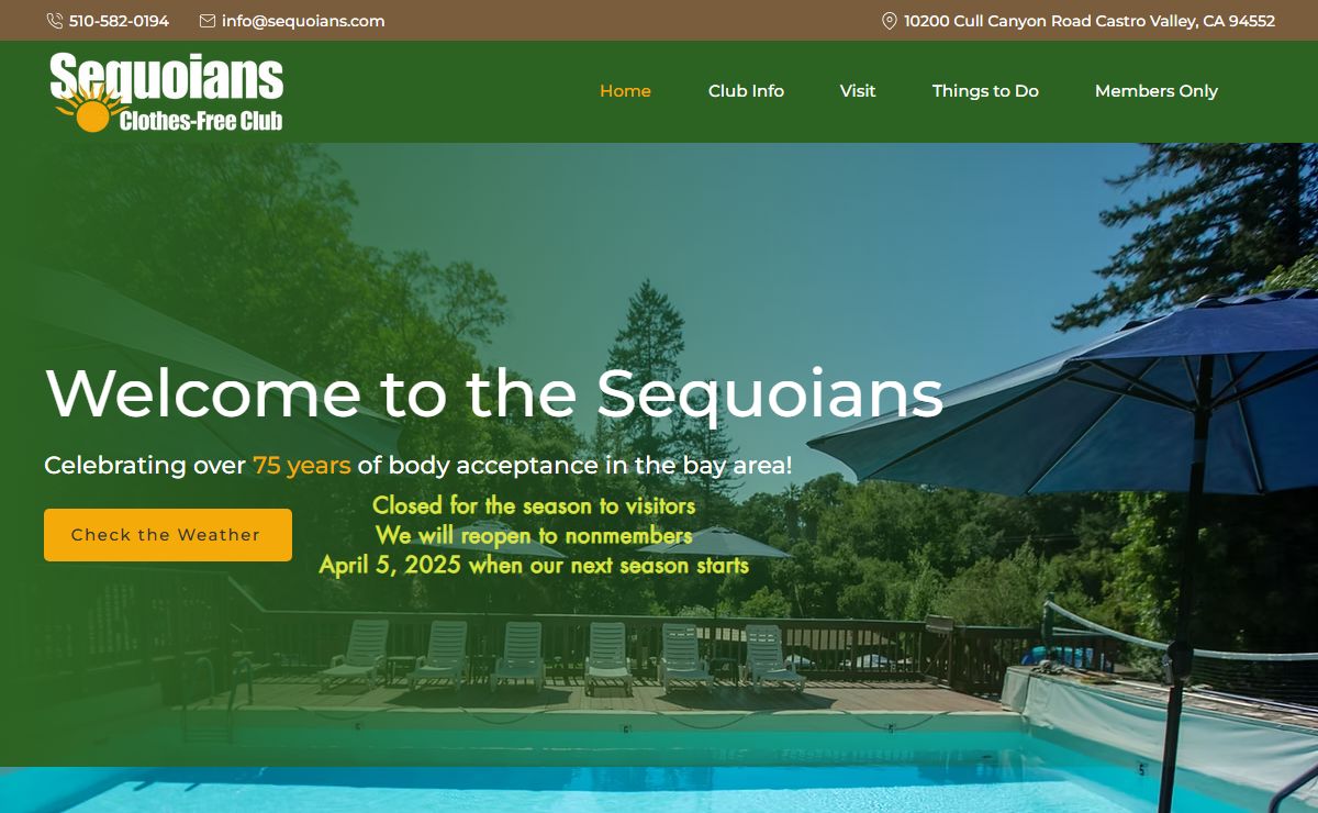 Sequoians | Nude Membership Club | 10200 Cull Canyon Road Castro Valley, CA 94552
