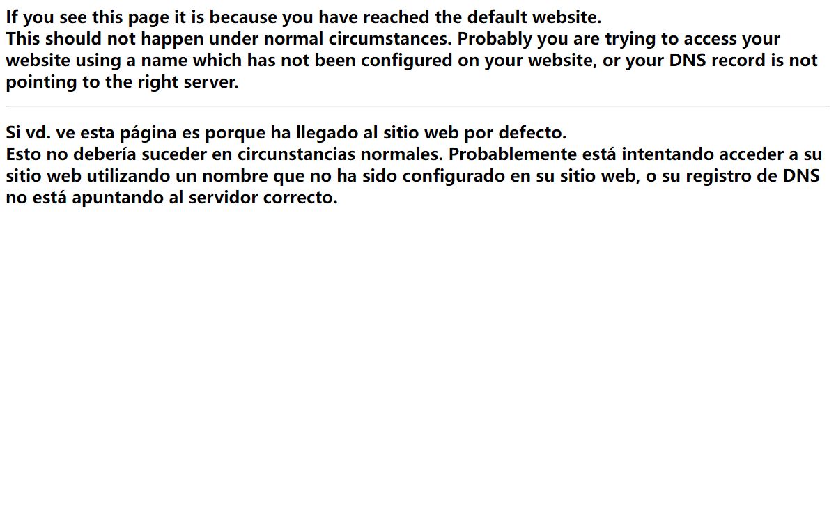 Default website / Sitio web por defecto