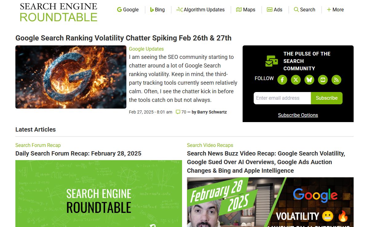 Search Engine Roundtable ::: The Pulse Of The Search Marketing Community