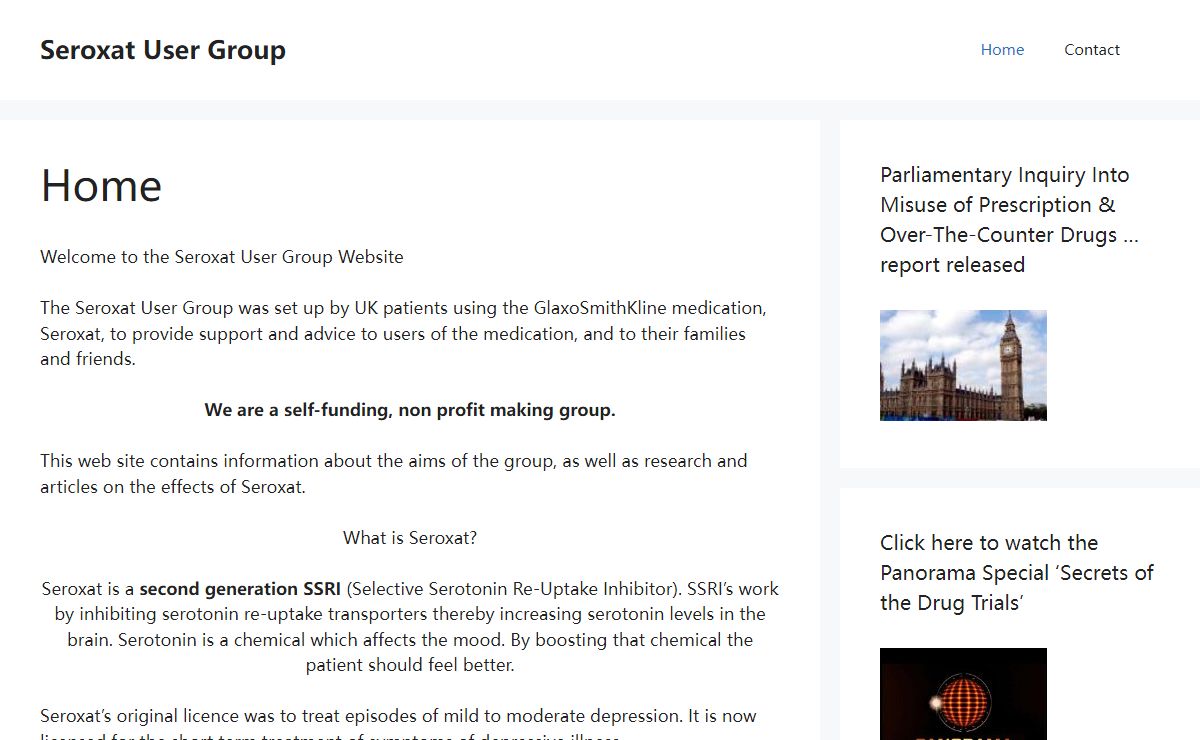 Seroxat User Group – Campaign Website