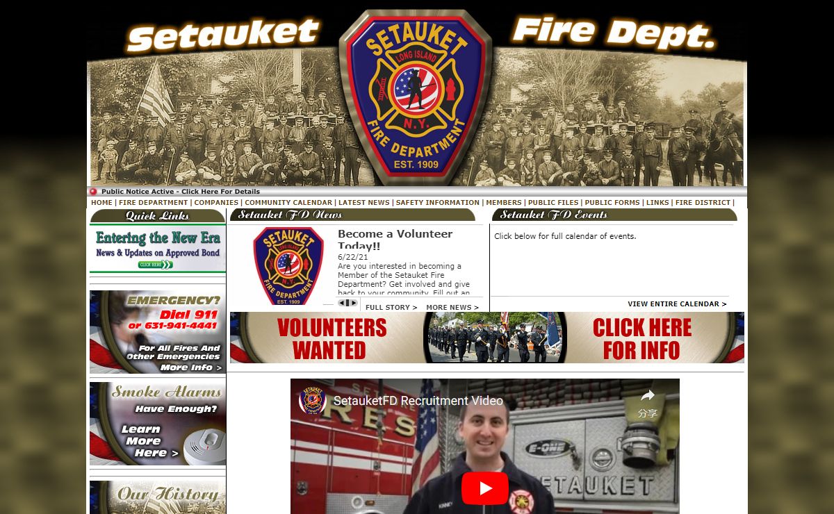 Setauket Fire Department Community Home Page